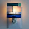 Mission Style Glass Nightlight - Blue