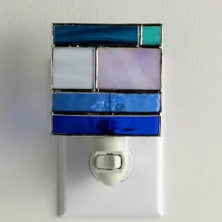 Mission Style Glass Nightlight - Blue