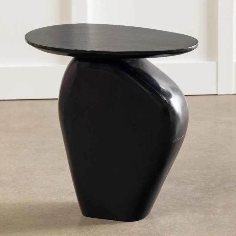 Modern Black Pebble Side Table