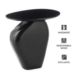 Modern Black Pebble Side Table