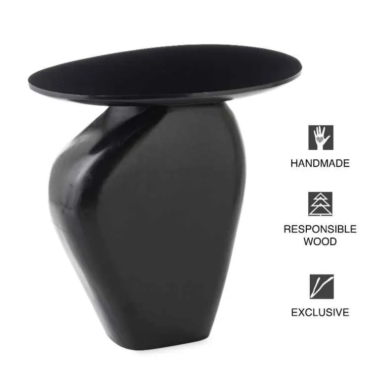 Modern Black Pebble Side Table