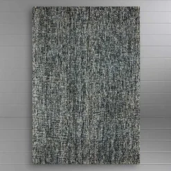 Mosaic Hand-Tufted Wool Rug, 5' x 8' (denim/charcoal)