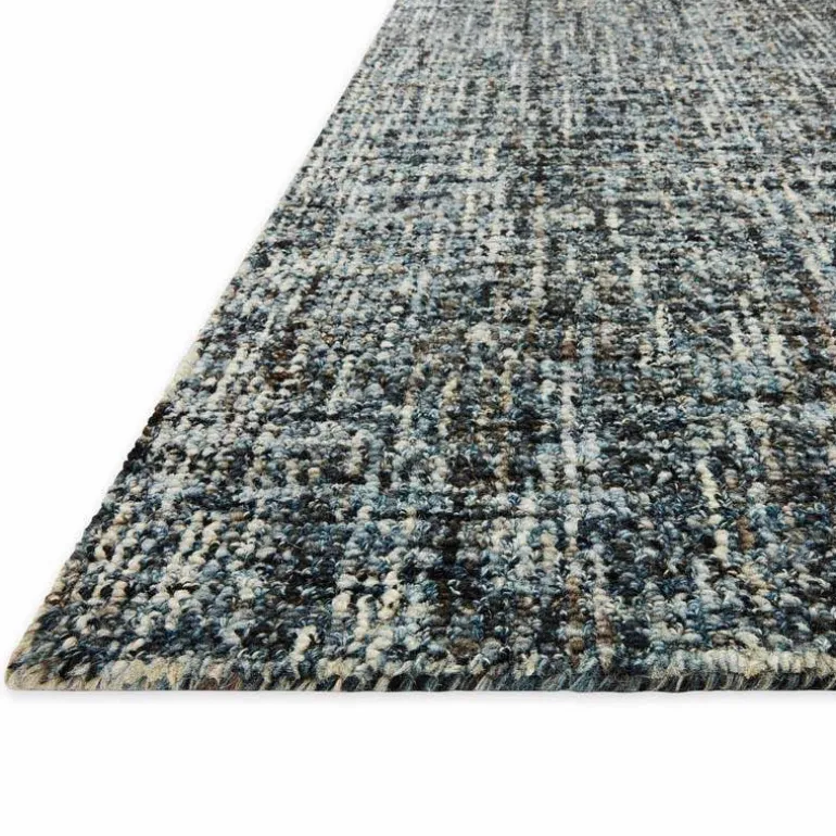 Mosaic Hand-Tufted Wool Rug, 5' x 8' (denim/charcoal)