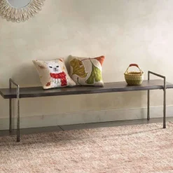Mosaic Hand-Tufted Wool Rug, 5' x 8' (rust/charcoal)