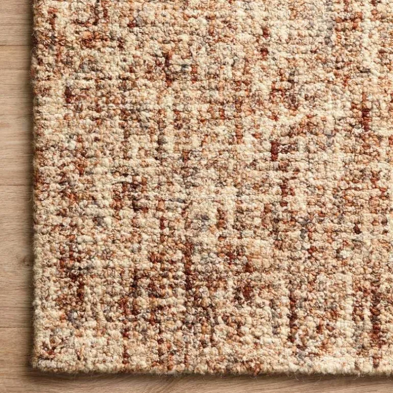 Mosaic Hand-Tufted Wool Rug, 8' x 10' - Rust/Charcoal