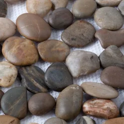 Natural River Rock Stepping Stones, Set of 3