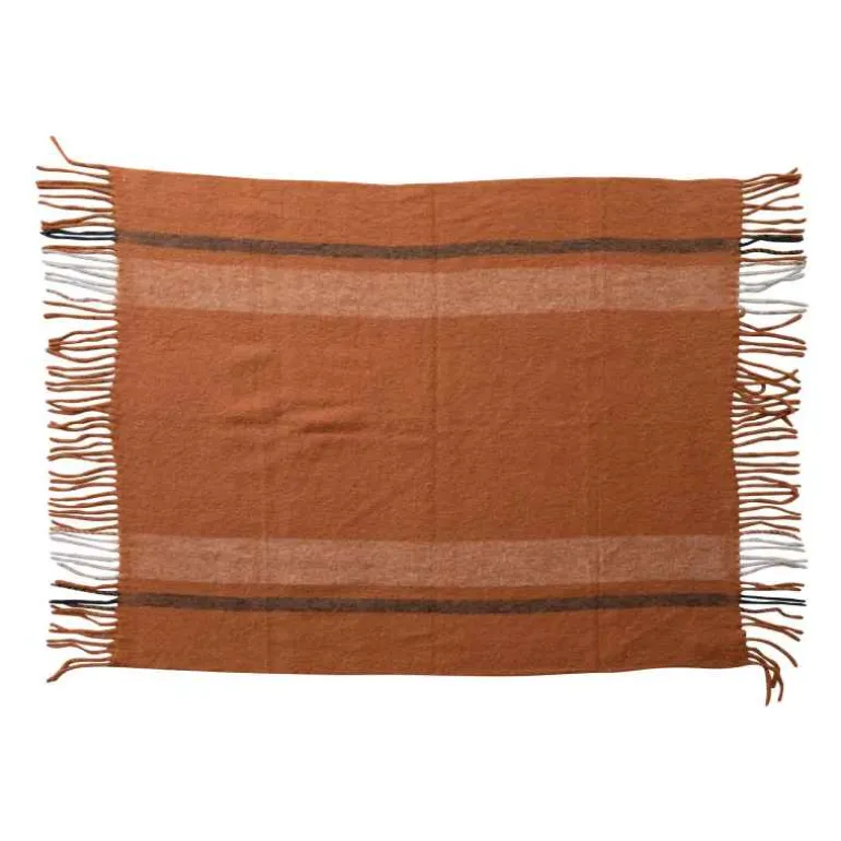 New Zealand Wool and Brushed Acrylic Fringe Throw