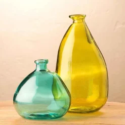 Oblong Recycled Glass Balloon Vase, 14