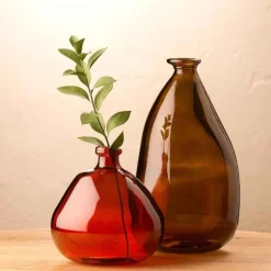 Oblong Recycled Glass Balloon Vase, 14