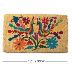 Otomi Mexican Peacock Coir Doormat