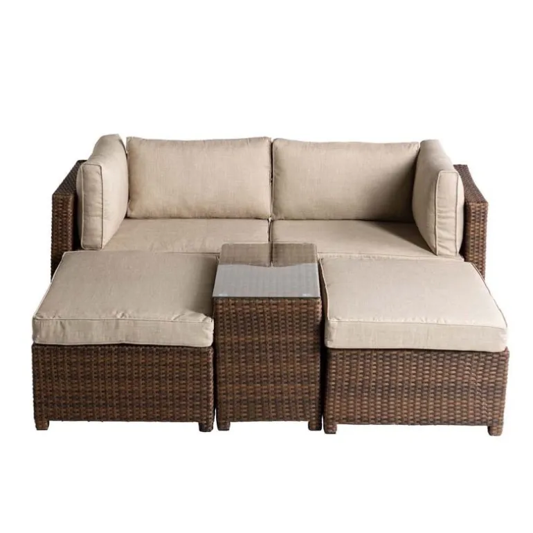 Outdoor Convertible 5-Piece Modular Lounge Set