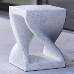 Outdoor White Twist Side Table