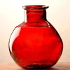 Oval Recycled Glass Balloon Vase, 12" - Red