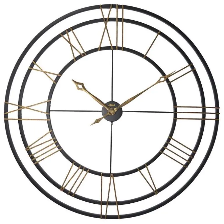 Oversized Wrought Iron Analog Gallery Wall Clock with Roman Numerals