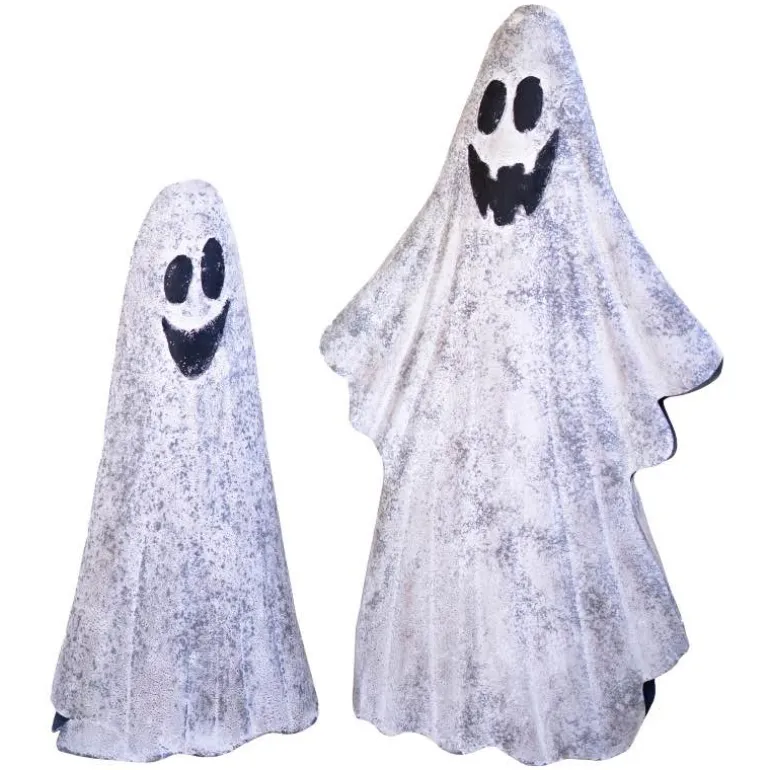 Painted Metal Ghosts, set of 2