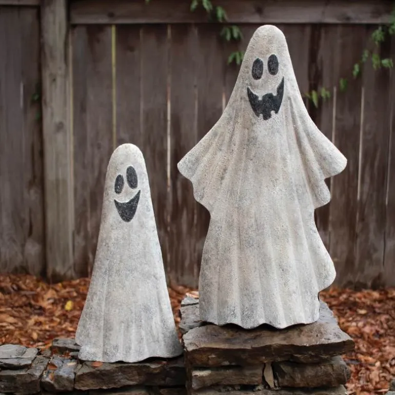 Painted Metal Ghosts, set of 2