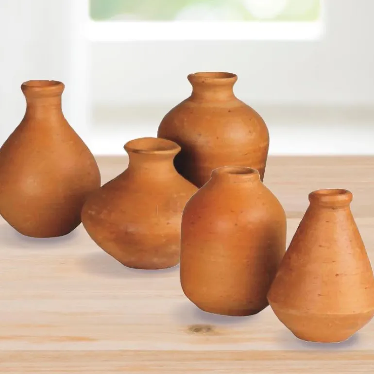 Petite Terracotta Vases, Set of 5