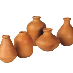 Petite Terracotta Vases, Set of 5