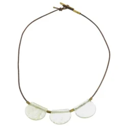 Playa Glass Drop Brass Necklace