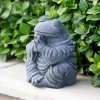 Praying Frog Volcanic Ash Statue