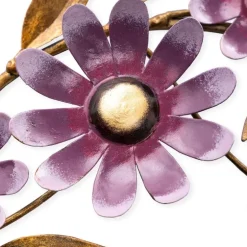 Purple Recycled Metal Flower Decorative Wreath