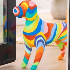 Rainbow Paper Mache Beagle Dog