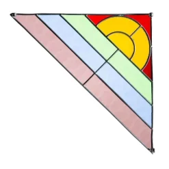 Rainbow Stained Glass Corner Art Bracket - Green