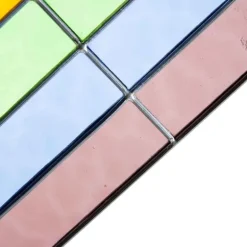 Rainbow Stained Glass Corner Art Bracket - Green