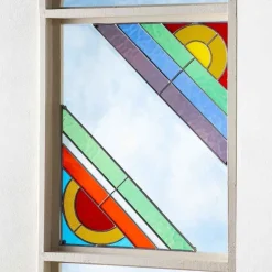 Rainbow Stained Glass Corner Art Bracket - Green