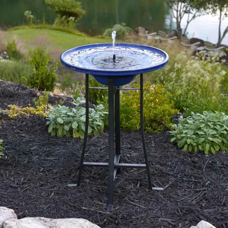 Ravenna IntelliSOLAR Ceramic Birdbath with Remote