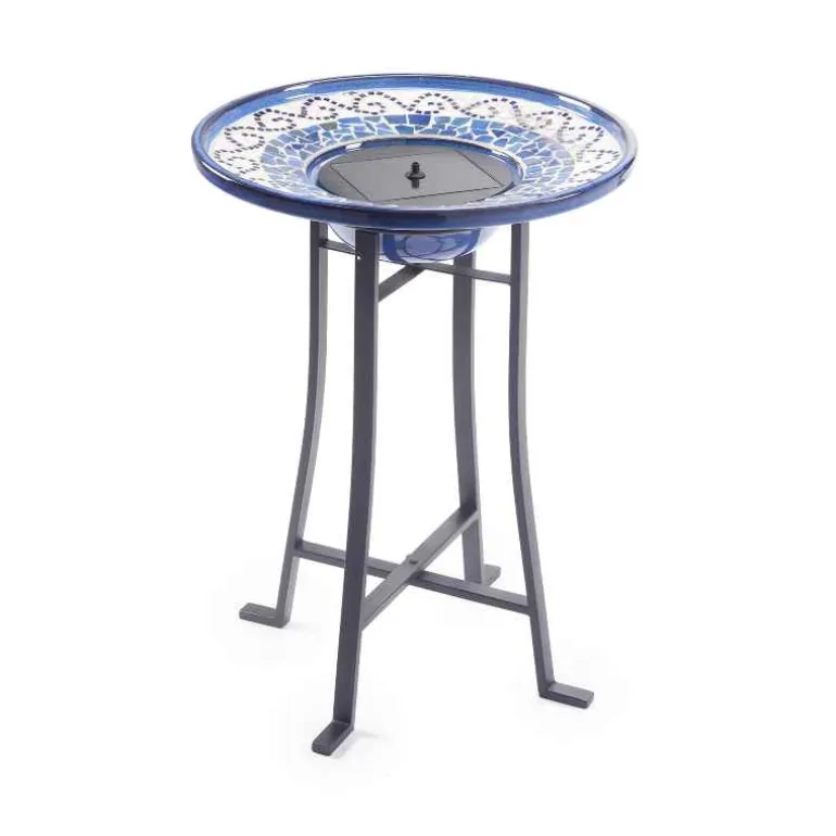 Ravenna IntelliSOLAR Ceramic Birdbath with Remote
