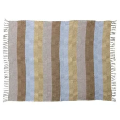 Reclaimed Cotton Woven Striped Throw