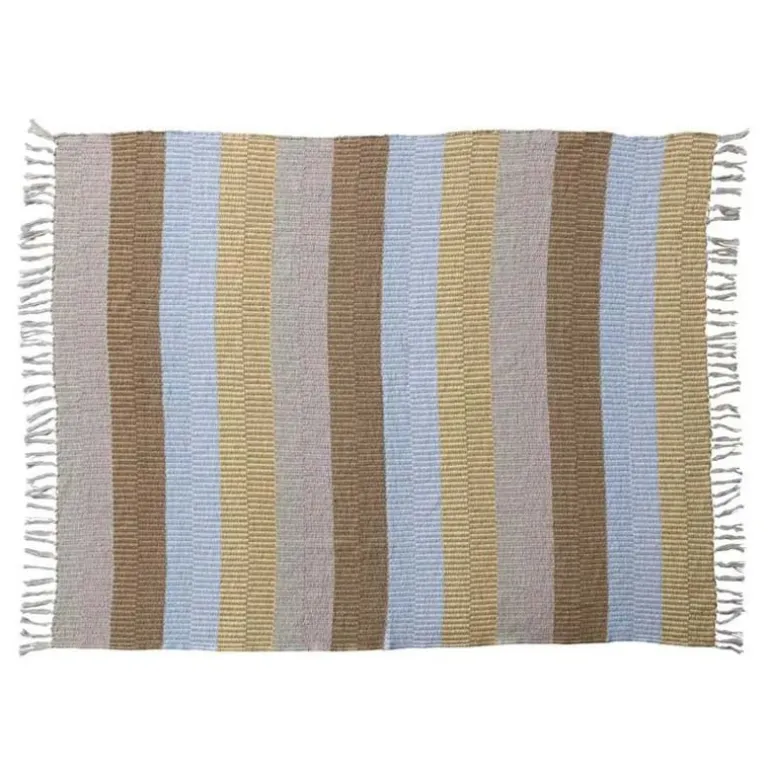 Reclaimed Cotton Woven Striped Throw