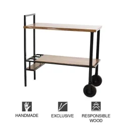 Reclaimed Live-Edge Wood Bar Cart