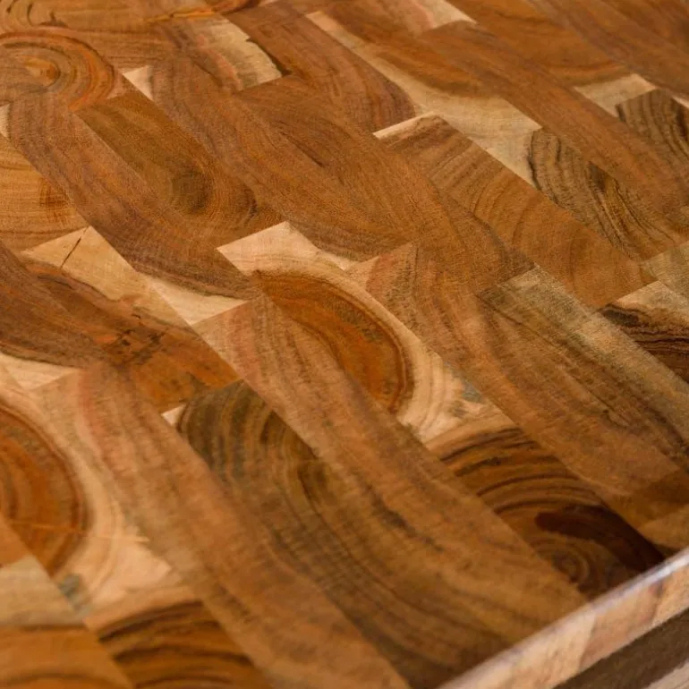 Reclaimed Rolling Butcher Block Kitchen Island with Storage