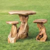 Reclaimed Teak Outdoor Table and Stools, Set of 3