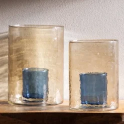 Recycled Double Glass Hurricane, Short