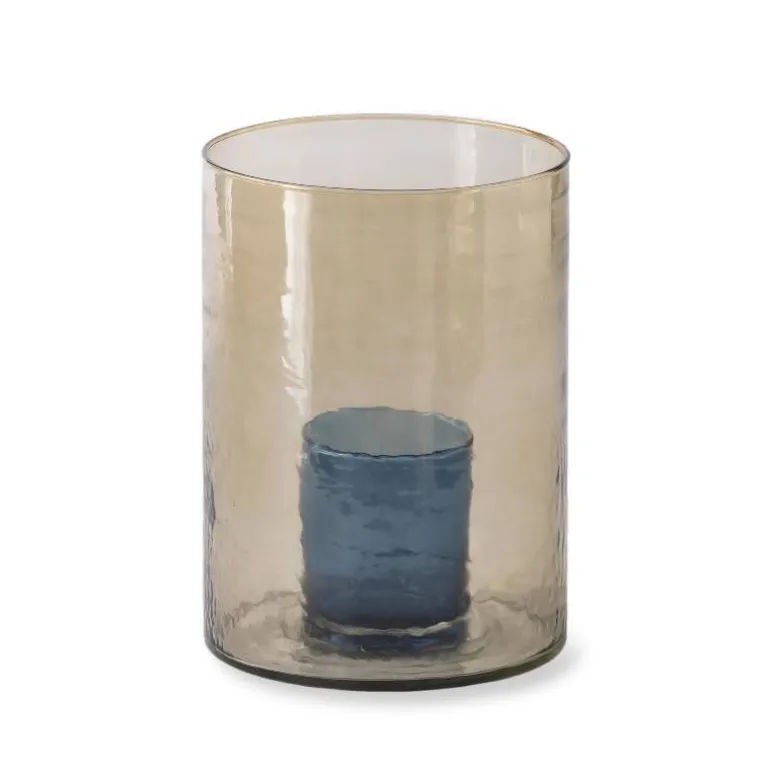Recycled Double Glass Hurricane, Tall
