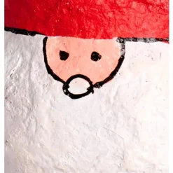 Recycled Fabric-Mache Santa Claus Ornament
