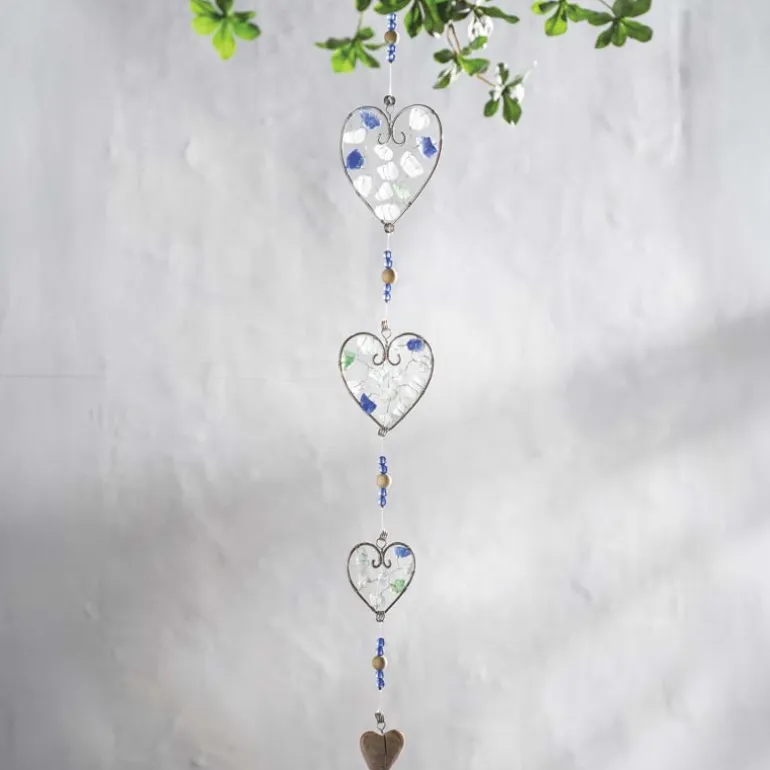 Recycled Glass Heart Garland