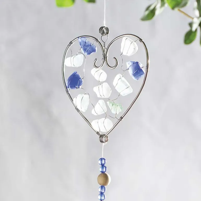 Recycled Glass Heart Garland