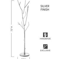 Recycled Metal Branch Coat Tree - Silver