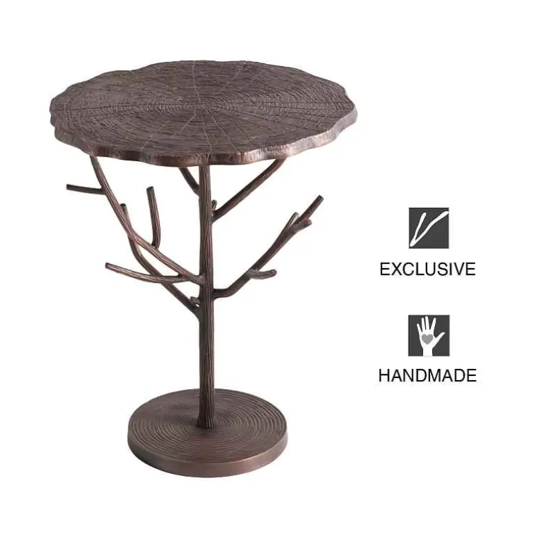 Recycled Metal Branch Side Table - Bronze