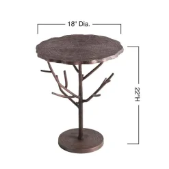 Recycled Metal Branch Side Table - Bronze