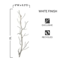 Recycled Metal Branch Wall Rack, 3' - White