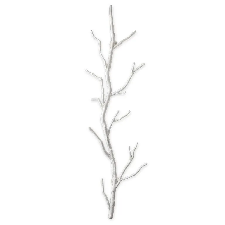 Recycled Metal Branch Wall Rack, 5' - White