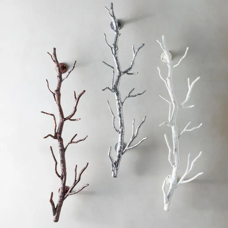 Recycled Metal Branch Wall Rack, 5' - White