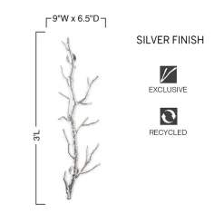 Recycled Metal Branch Wall Rack, 3' - Silver