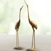 Recycled Metal Crane Sculptures