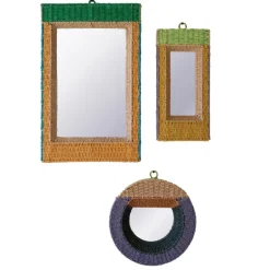 Recycled Paper Framed Mirrors, set of 3